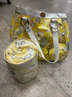 SPARTINA NWT clear beach bag and towel set